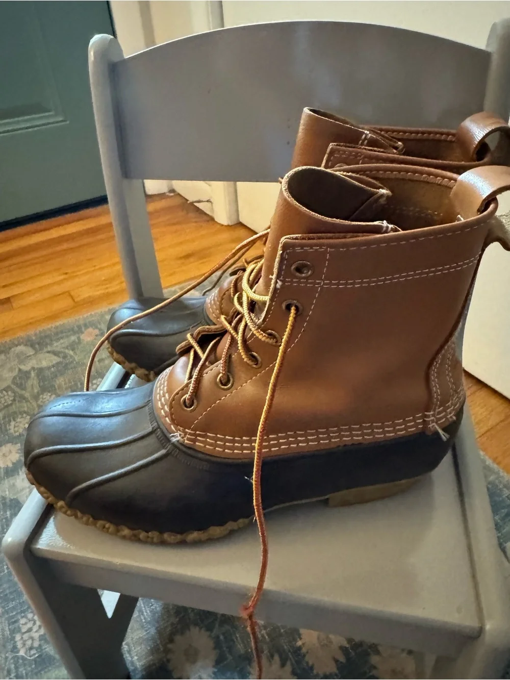 Vintage L.L. Bean Boots Two-Tone Brown Waterproof Duck Boots